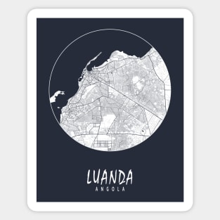 Luanda, Angola City Map - Full Moon Sticker